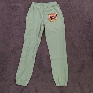 Foam sea green sweatpants with sun- No pockets